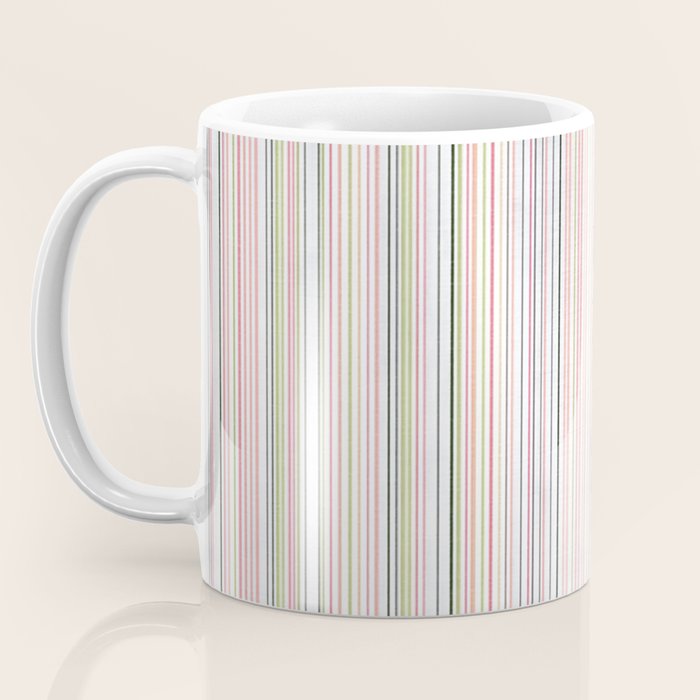 Vintage Pastel Striped Pattern Soft Aesthetic  Coffee Mug Gallery Image 3