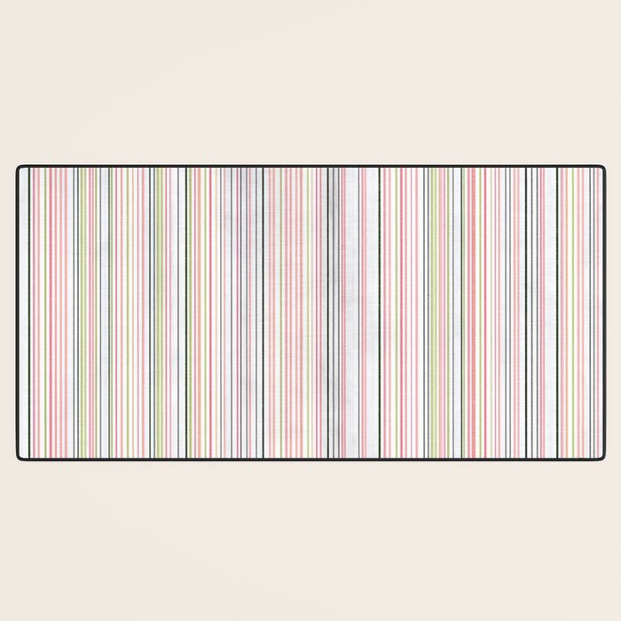 Vintage Pastel Striped Pattern Soft Aesthetic  Desk Mat Gallery Image 3