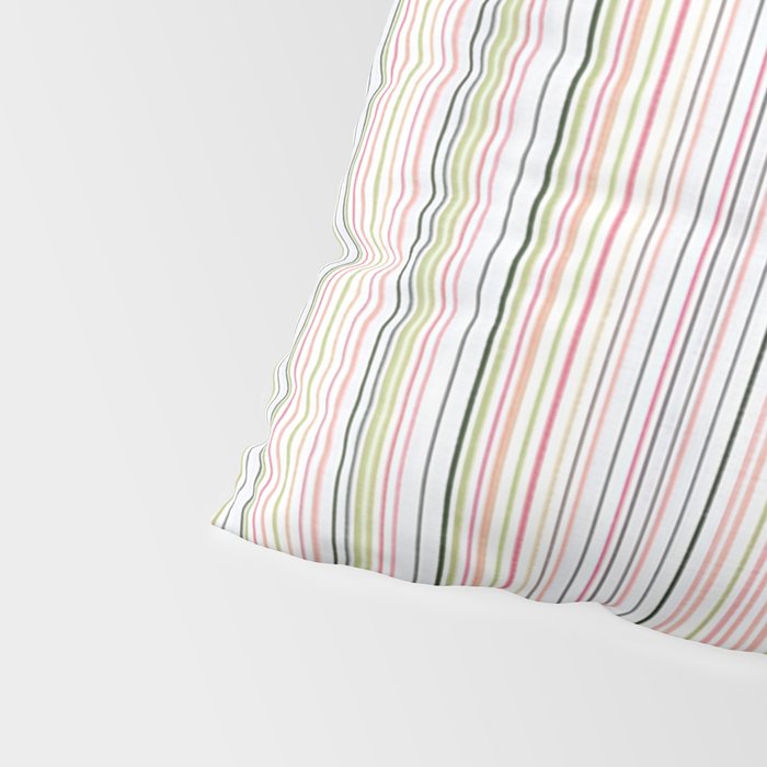 Vintage Pastel Striped Pattern Soft Aesthetic  Pillow Sham Gallery Image 4