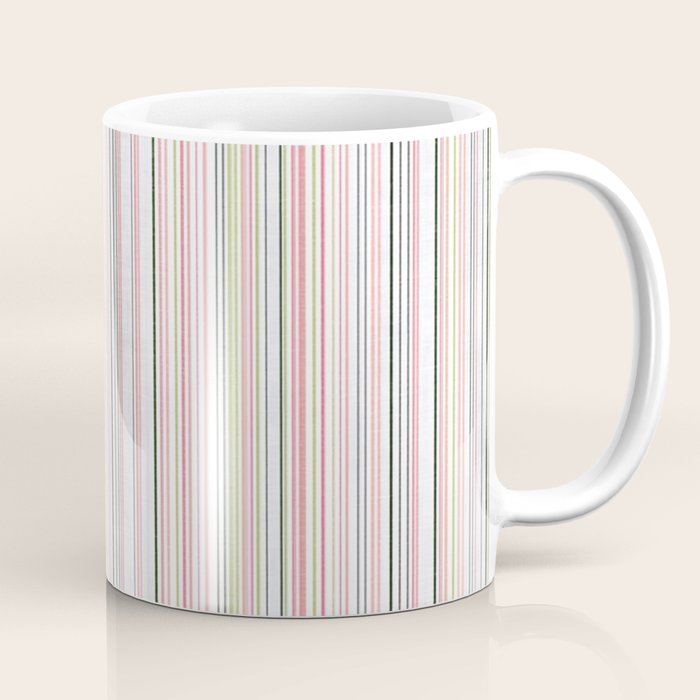 Vintage Pastel Striped Pattern Soft Aesthetic  Coffee Mug Gallery Image 1