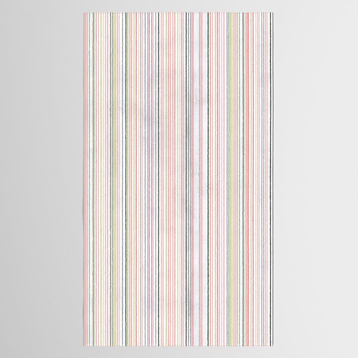 Vintage Pastel Striped Pattern Soft Aesthetic  Tablecloth Gallery Image 2