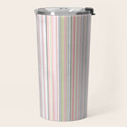Vintage Pastel Striped Pattern Soft Aesthetic  Travel Mug Gallery Image 2