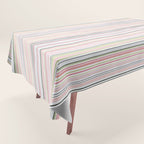 Vintage Pastel Striped Pattern Soft Aesthetic  Tablecloth Gallery Image 1