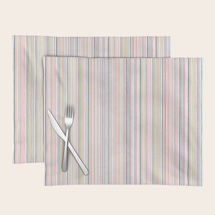 Vintage Pastel Striped Pattern Soft Aesthetic  Placemat Gallery Image 1
