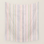 Vintage Pastel Striped Pattern Soft Aesthetic  Wall Tapestry Gallery Image 4