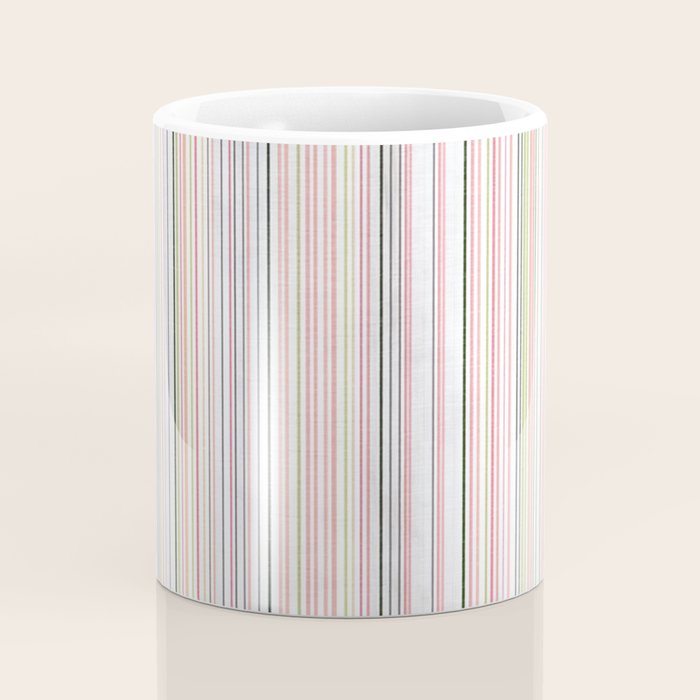 Vintage Pastel Striped Pattern Soft Aesthetic  Coffee Mug Gallery Image 4