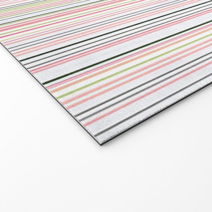 Vintage Pastel Striped Pattern Soft Aesthetic  Welcome Mat Gallery Image 2