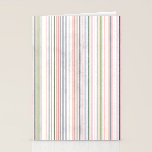 Vintage Pastel Striped Pattern Soft Aesthetic  Stationery Card Gallery Image 2
