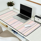 Vintage Pastel Striped Pattern Soft Aesthetic  Desk Mat Gallery Image 2