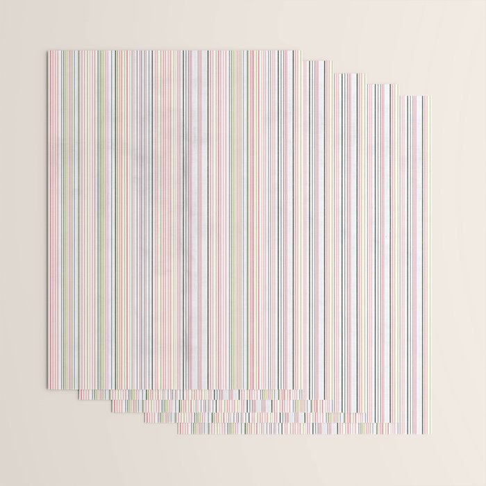Vintage Pastel Striped Pattern Soft Aesthetic  Wrapping Paper Gallery Image 3