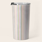 Vintage Pastel Striped Pattern Soft Aesthetic  Travel Mug Gallery Image 3