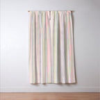 Vintage Pastel Striped Pattern Soft Aesthetic  Window Curtain Gallery Image 3