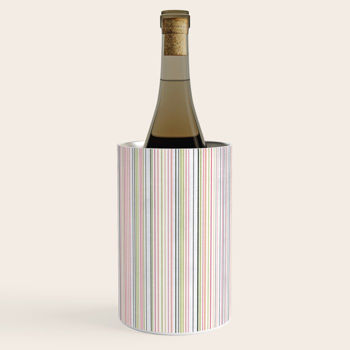 Vintage Pastel Striped Pattern Soft Aesthetic  Wine Chiller Gallery Image 2