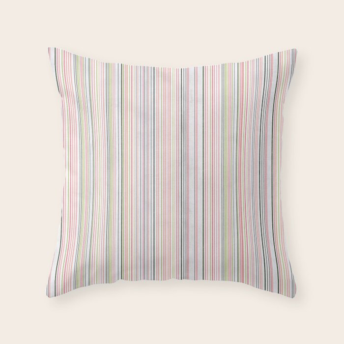 Vintage Pastel Striped Pattern Soft Aesthetic  Throw Pillow Gallery Image 6
