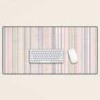 Vintage Pastel Striped Pattern Soft Aesthetic  Desk Mat Gallery Image 1