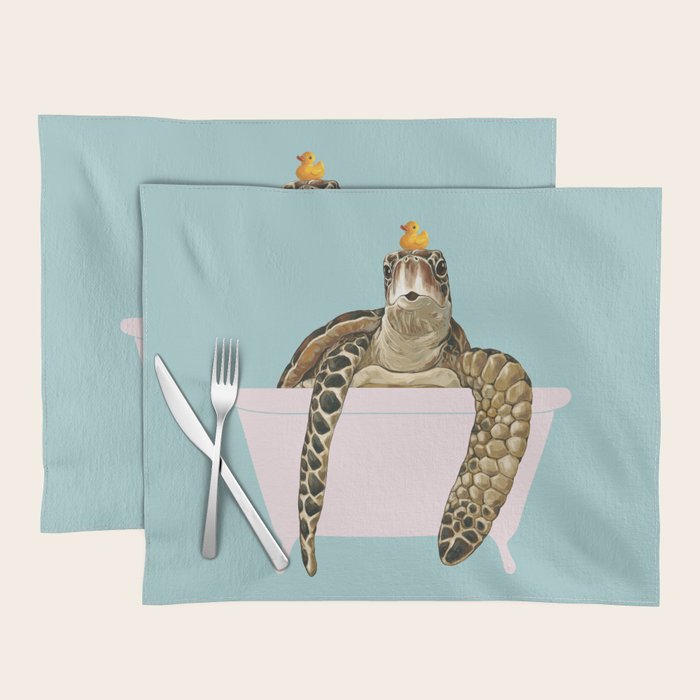 Sea Turtle in Bathtub Placemat Gallery Image 1