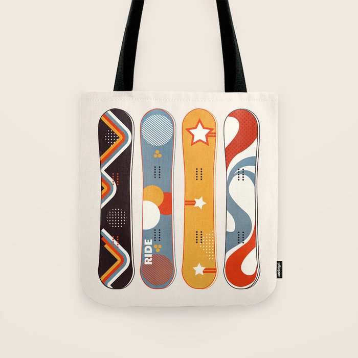 Retro Snowboards  Tote Bag Gallery Image 1