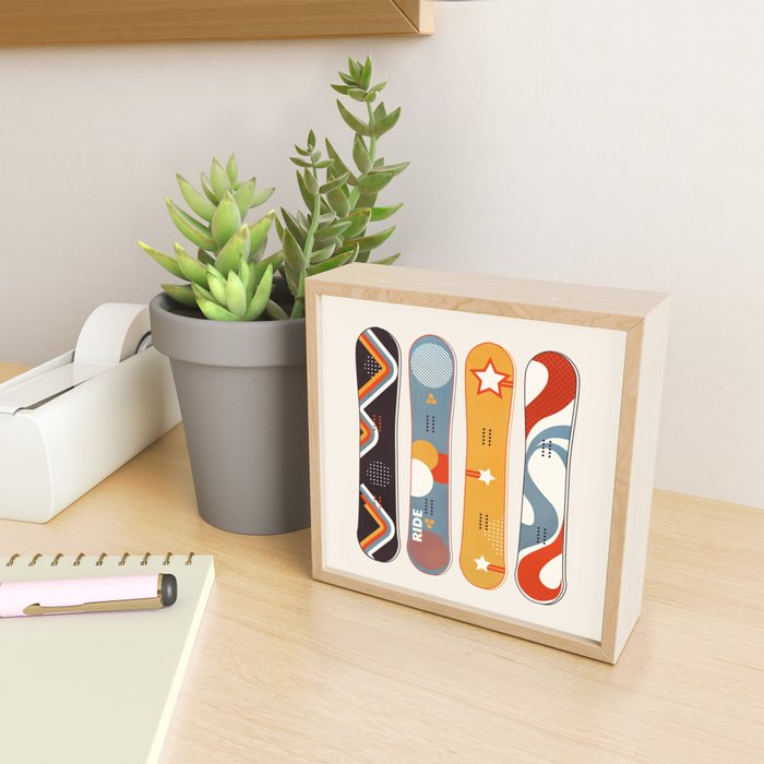 Retro Snowboards  Mini Art Print Gallery Image 2
