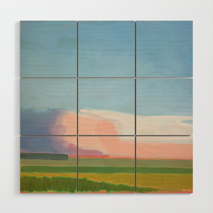 Abstract Evening Landscape  Wood Wall Art Gallery Image 1
