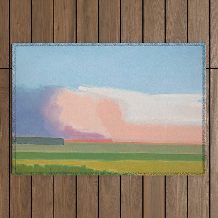 Abstract Evening Landscape  Outdoor Rug Gallery Image 1
