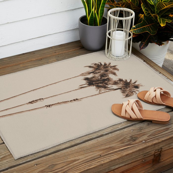 Palm Trees Earthy Vibes #1 #wall #decor #art #society6 Outdoor Rug Gallery Image 2