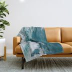 Ocean Waves (Teal) Throw Blanket Gallery Image 1
