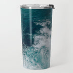 Ocean Waves (Teal) Travel Mug Gallery Image 2