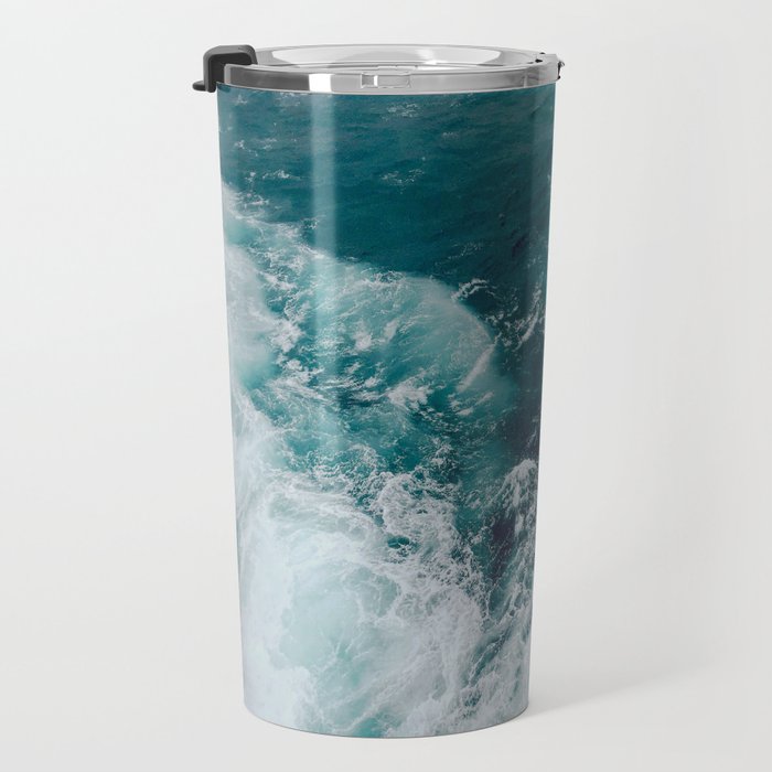 Ocean Waves (Teal) Travel Mug Gallery Image 3