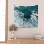 Ocean Waves (Teal) Wall Tapestry Gallery Image 2