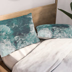 Ocean Waves (Teal) Pillow Sham Gallery Image 2