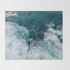 Ocean Waves (Teal) Throw Blanket Gallery Image 2