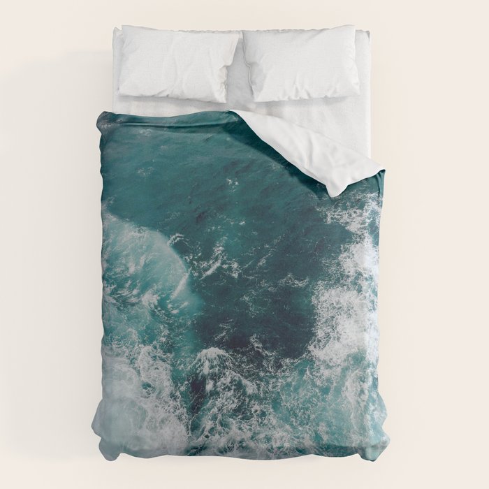 Ocean Waves (Teal) Duvet Cover Gallery Image 6