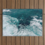 Ocean Waves (Teal) Outdoor Rug Gallery Image 1