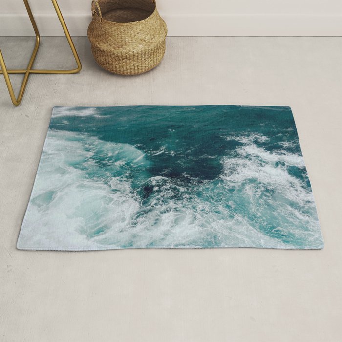 Ocean Waves (Teal) Rug Gallery Image 1