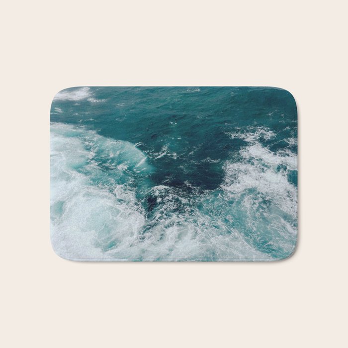 Ocean Waves (Teal) Bath Mat Gallery Image 1