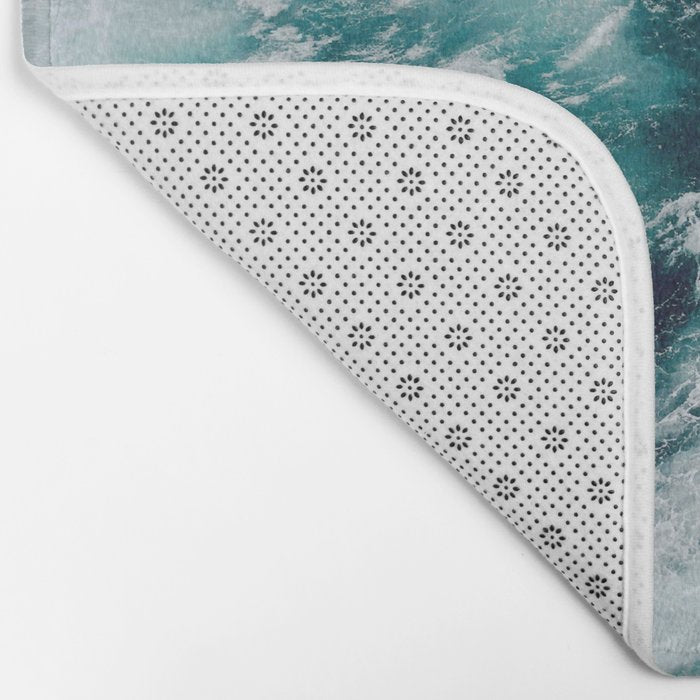 Ocean Waves (Teal) Bath Mat Gallery Image 2
