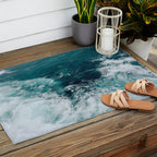 Ocean Waves (Teal) Outdoor Rug Gallery Image 2