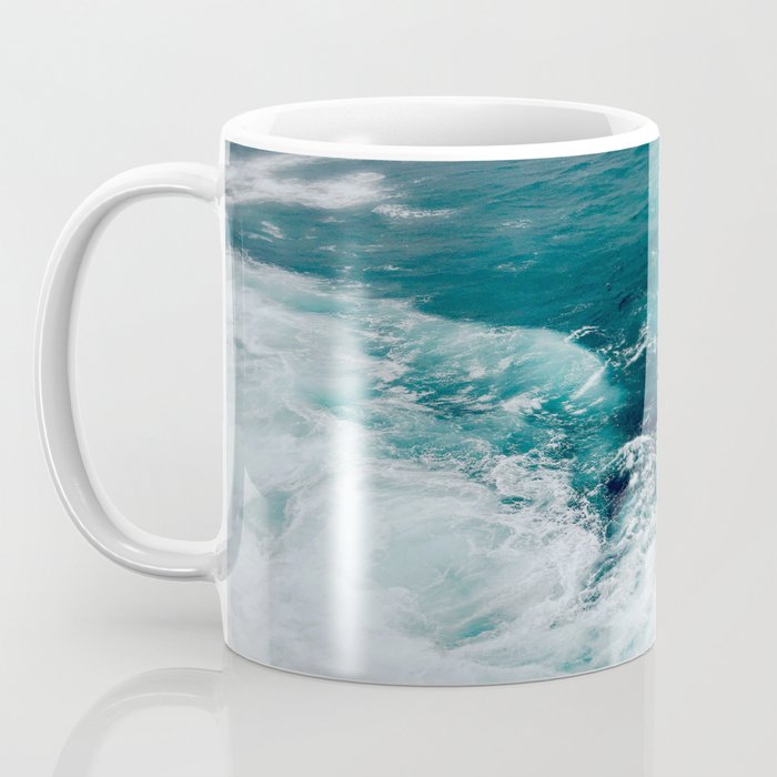 Ocean Waves (Teal) Coffee Mug Gallery Image 3