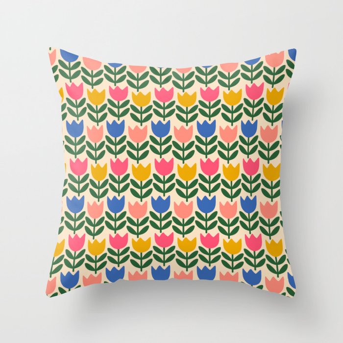 Tulip - Floral pattern 1 Throw Pillow Gallery Image 6