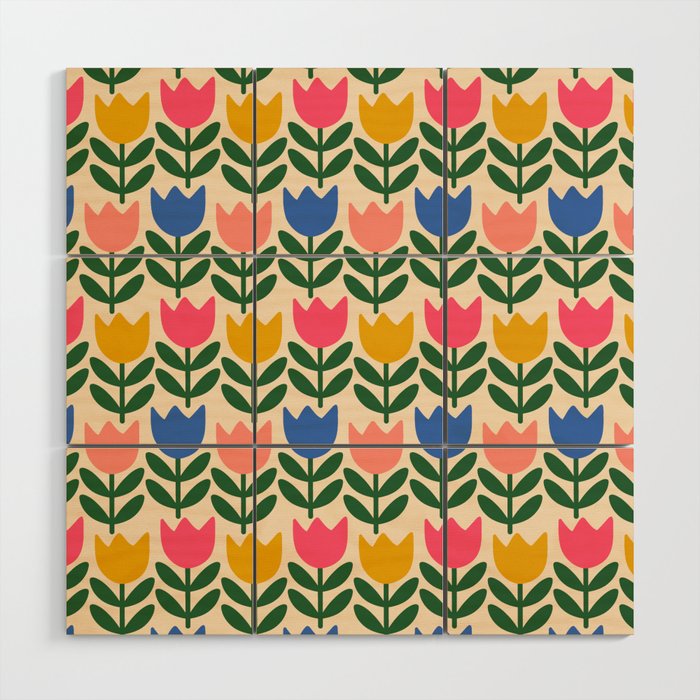 Tulip - Floral pattern 1 Wood Wall Art Gallery Image 1