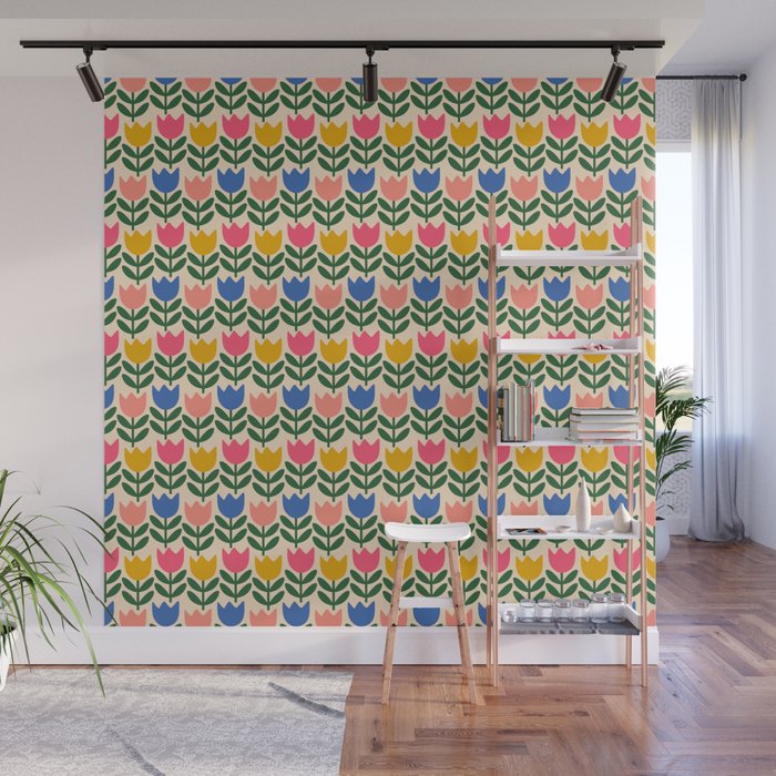 Tulip - Floral pattern 1 Wall Mural Gallery Image 1