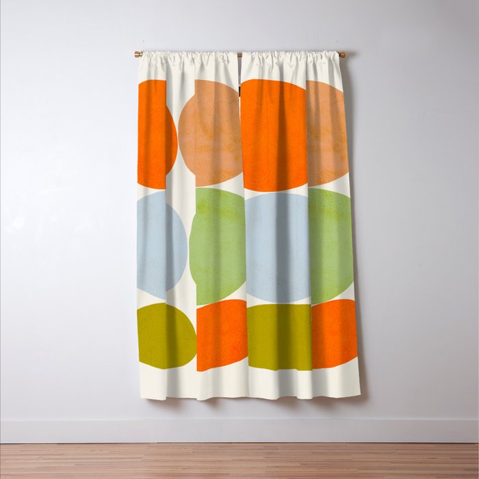 Happy Pebbles â¢ Organic Geometry Bold Pastels Window Curtain Gallery Image 3