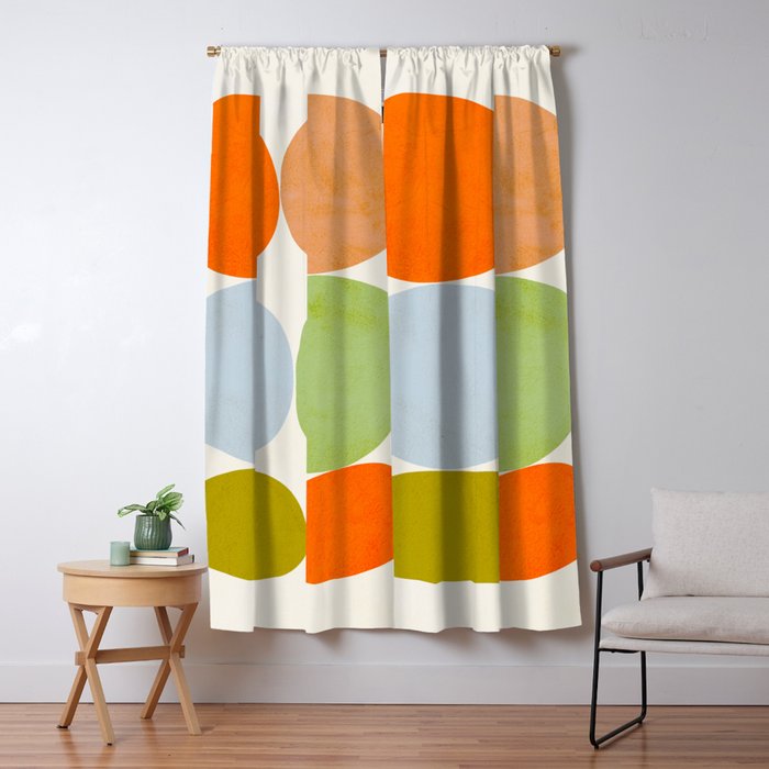 Happy Pebbles â¢ Organic Geometry Bold Pastels Window Curtain Gallery Image 5