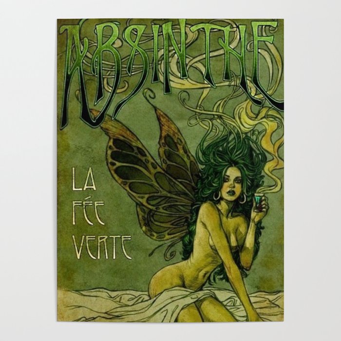 Vintage Parisian Green Fairy Absinthe Alcoholic Aperitif Advertisement Poster Poster Gallery Image 4