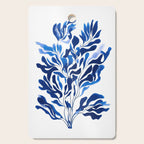 Blue Floral Print Minimalist Japanese Wall Art Cutting Board Gallery Image 1