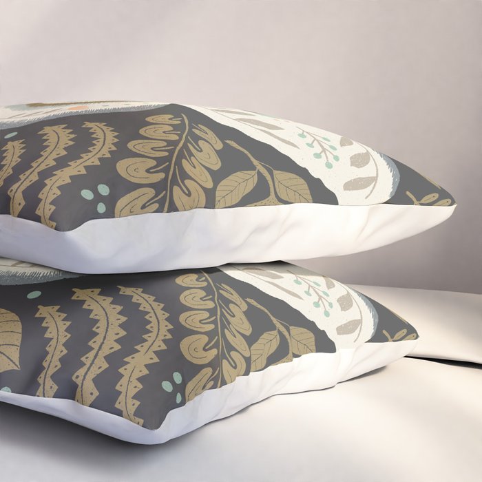 Folk Art Moth - Black Pillow Sham Gallery Image 3