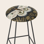 Folk Art Moth - Black Stool Gallery Image 2
