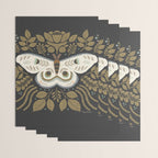Folk Art Moth - Black Wrapping Paper Gallery Image 3