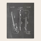 Electric Guitar Patent - Guitar Player Art - Black Chalkboard Notebook Gallery Image 4