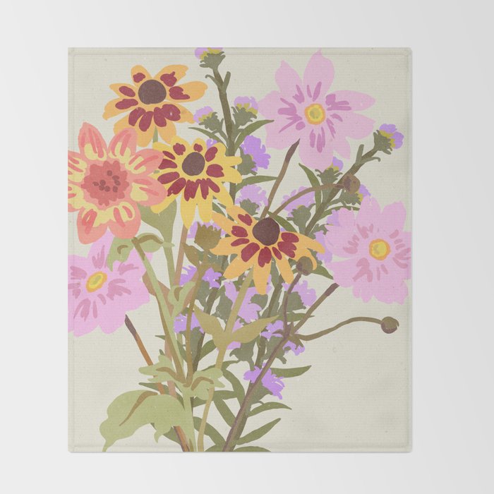 London Flower Market \ Aesthetic cottagecore Throw Blanket Gallery Image 2